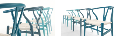 Chair CH 24 Y-Wishbone Chair Blue Series